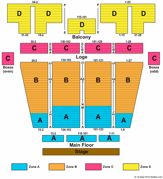 Stranahan Theater Seating Chart